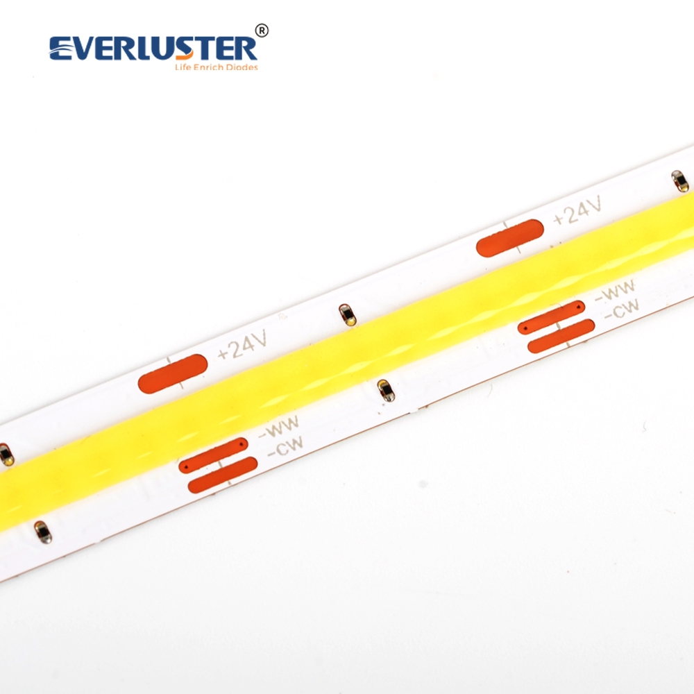 EPREL certificated Bicolor 2700+6000K CCT adjustable flexible cob strip with EU energy labeling